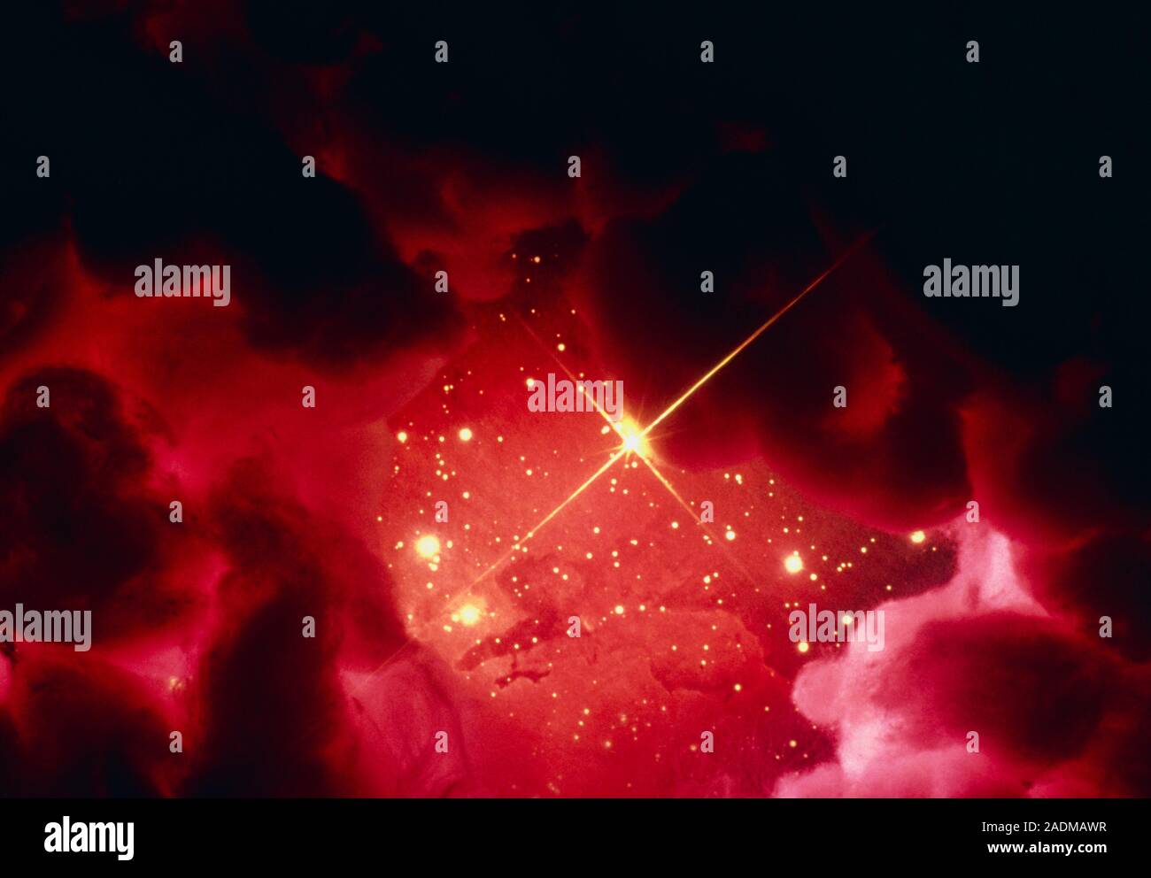 Artist impression of the birth of new stars amidst clouds of gas & dust ...
