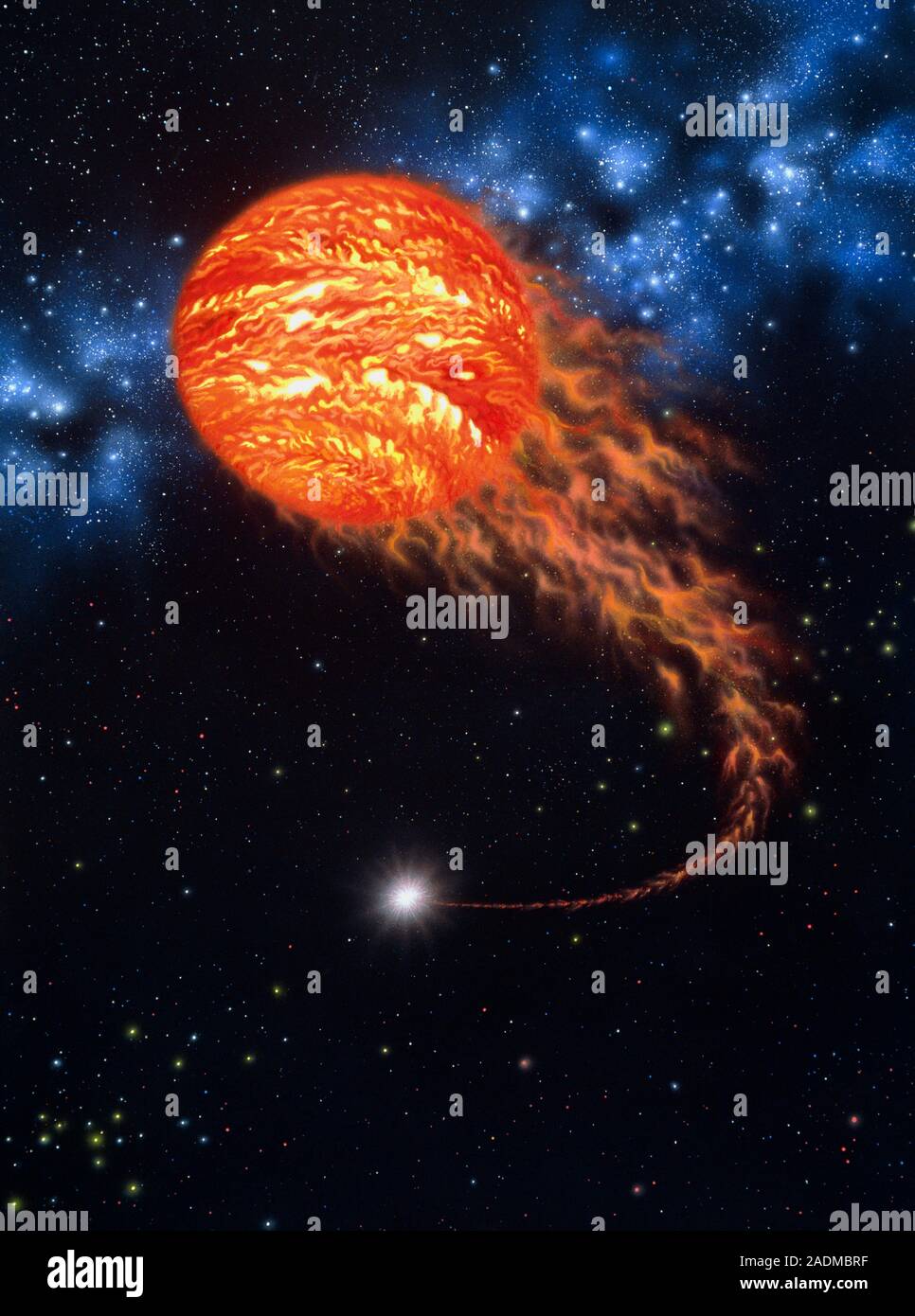 Extrasolar System Object Extrasolar planet. Artwork of the extrasolar planet TMR-1C (orange). It ...