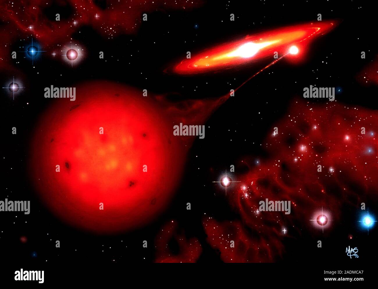 Cataclysmic Variable Binary Star Artwork Showing A Stage In The Cataclysmic Variable Binary Star Artwork Showing A Stage In The