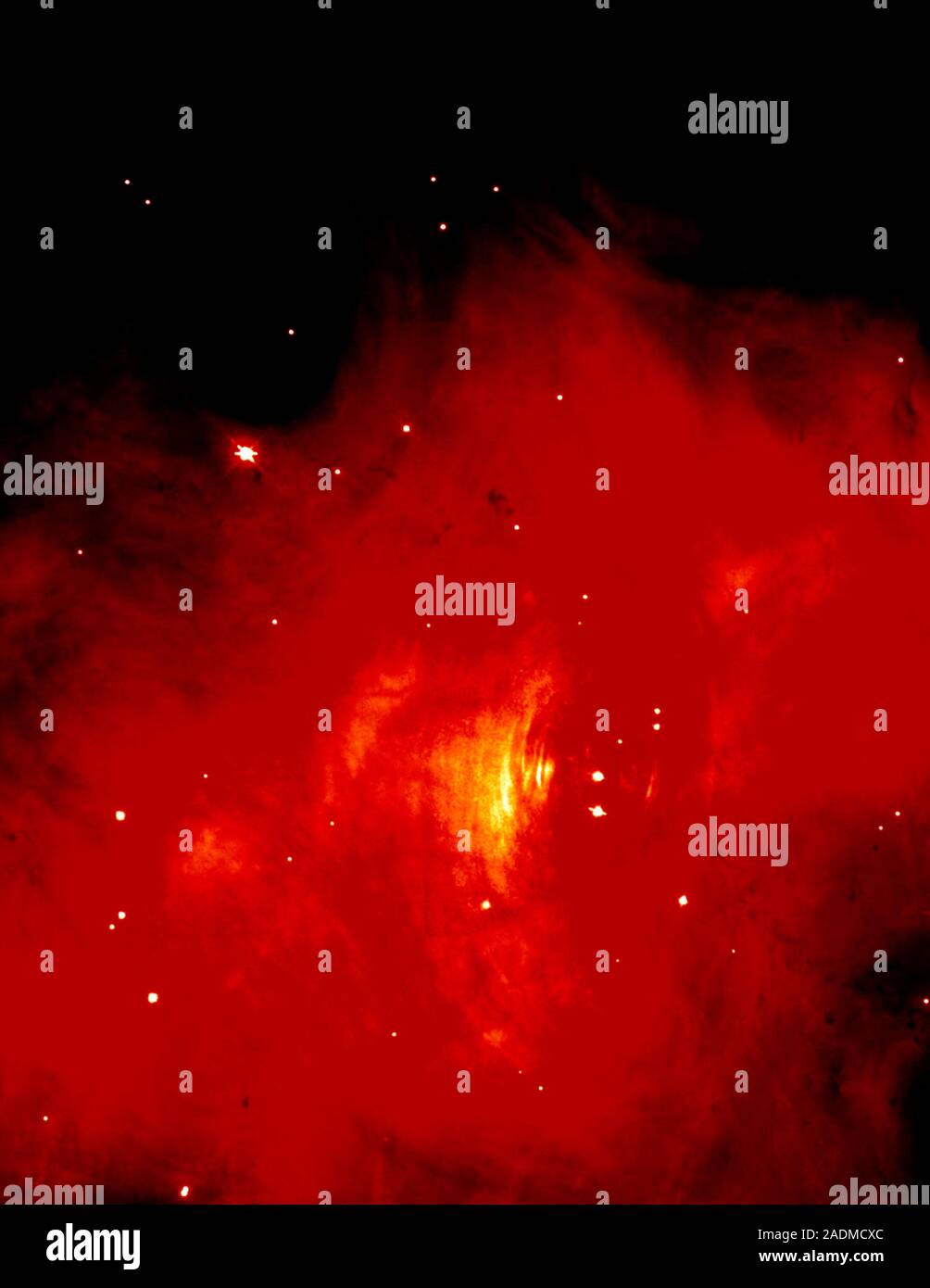 Crab Nebula Coloured Visible Light Image Of The Core Of The Crab Nebula Made Using The Hubble 7754