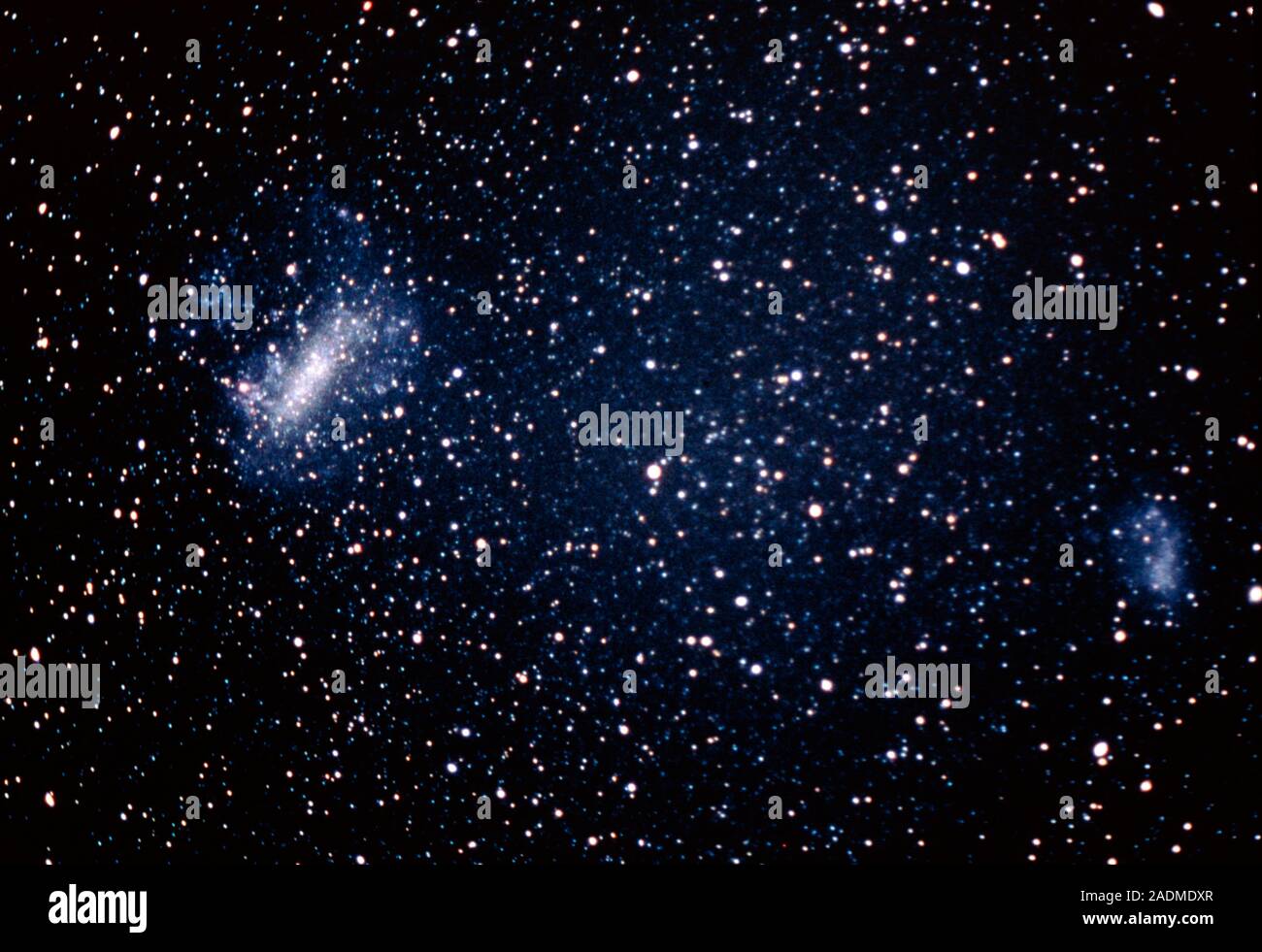 The Large Magellanic Cloud or LMC (upper left) and the Small Magellanic ...