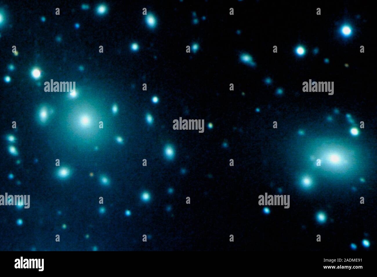 Optical image of the core of the Coma cluster of galaxies. Coma cluster is  situated some 350 million light years away from our galaxy and is roughly 1  Stock Photo - Alamy