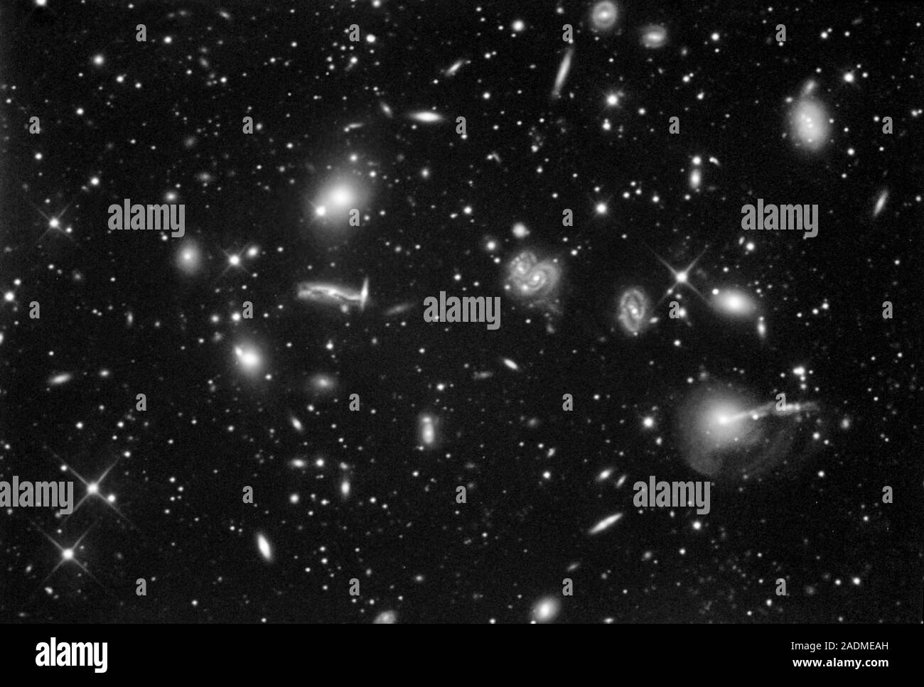 Galaxy cluster. Optical image of the Abell 2151 cluster of galaxies