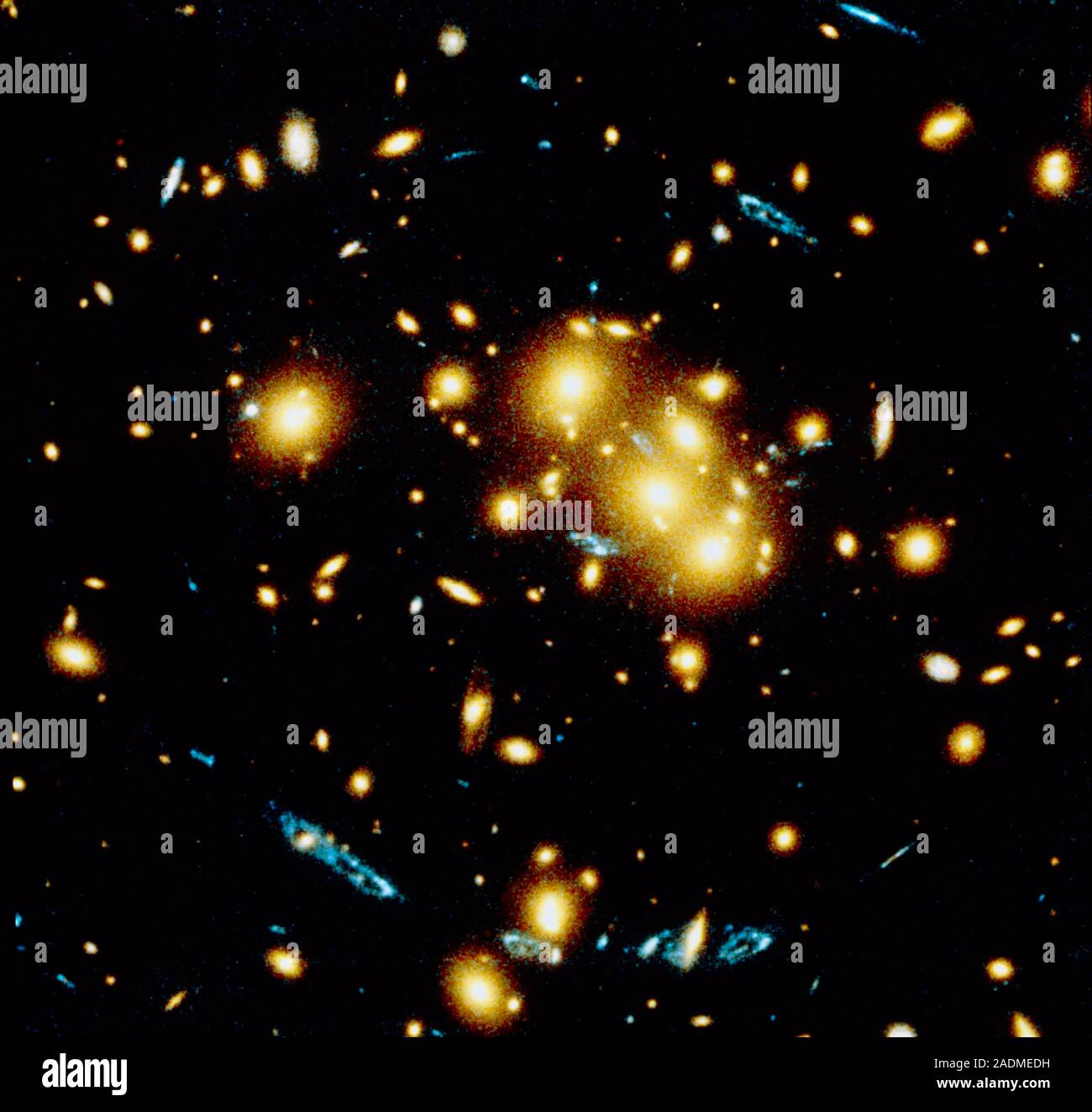 Gravitational lens. Composite image of galactic cluster 0024+1654