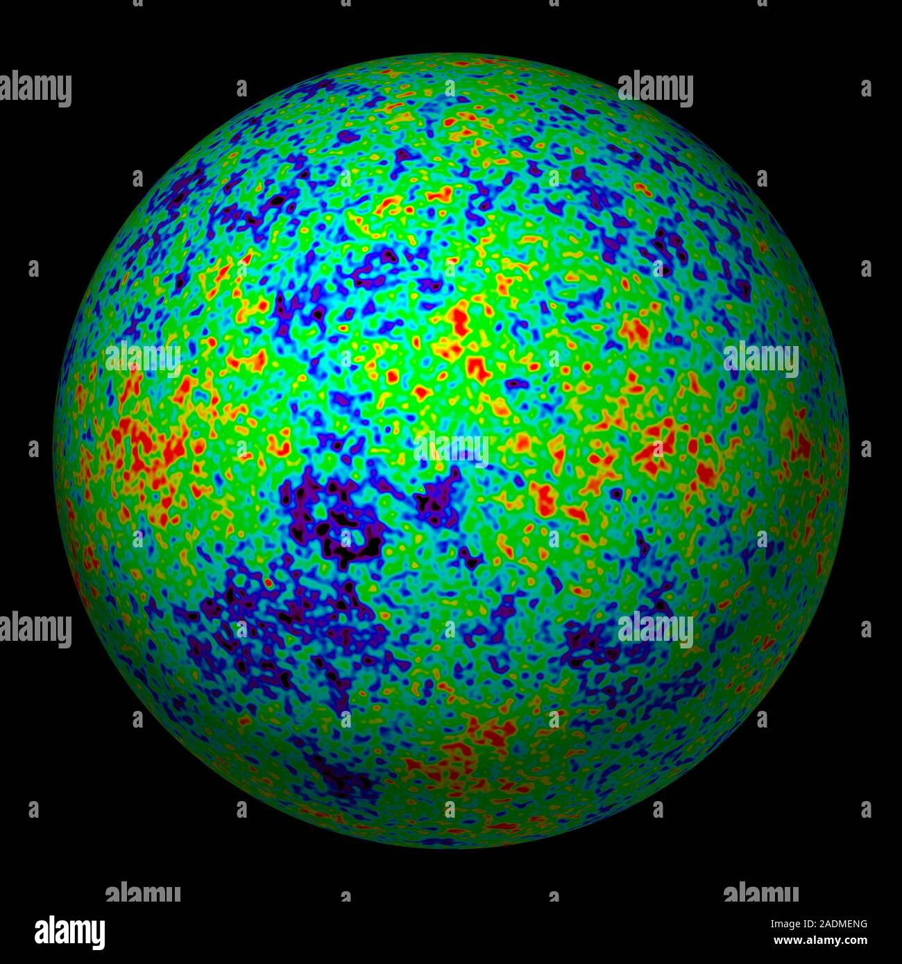 Cosmic microwave background. Spherical projection of the cosmic