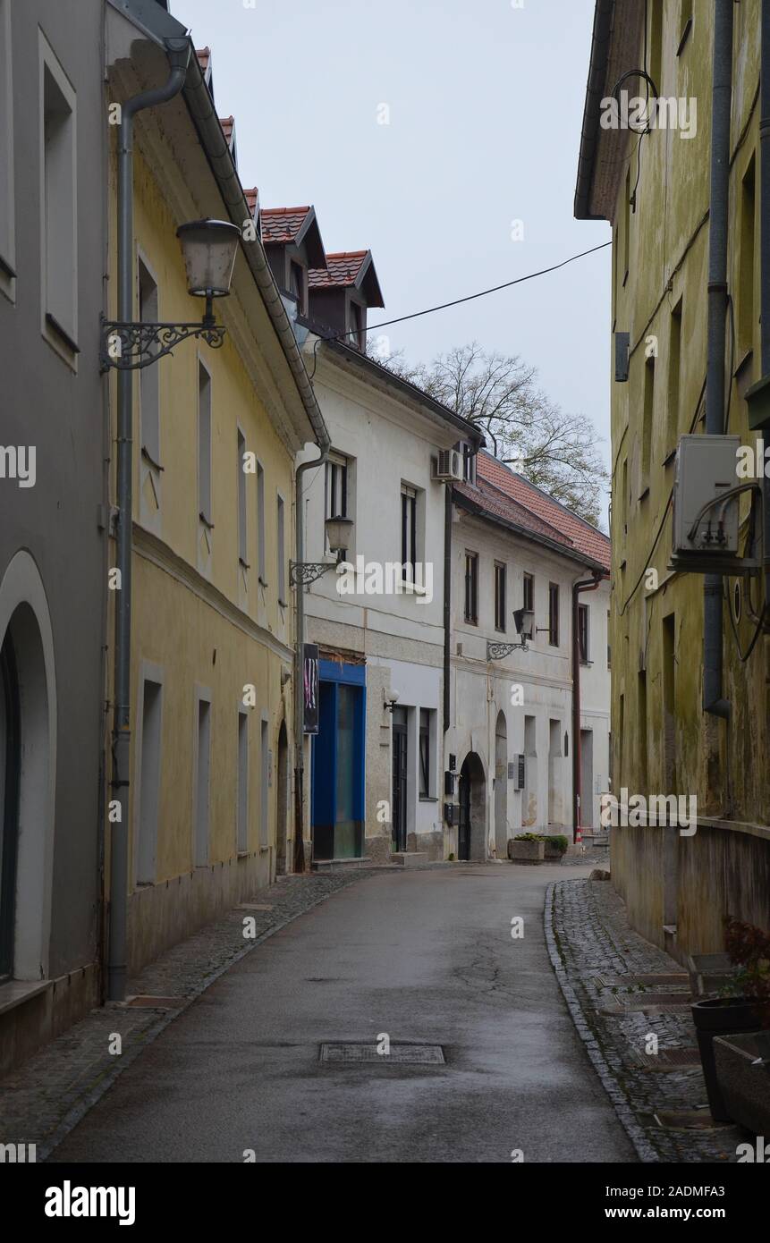 Die Kleinstadt Novo Mesto, Rudolfswerth, in Slowenien: in der Altstadt Stock Photo