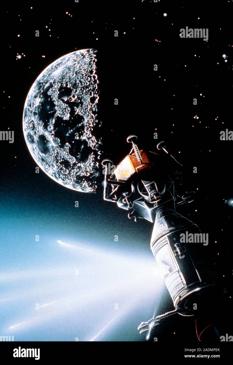 Crisis on Apollo 13. Artwork showing the explosion of an oxygen tank in