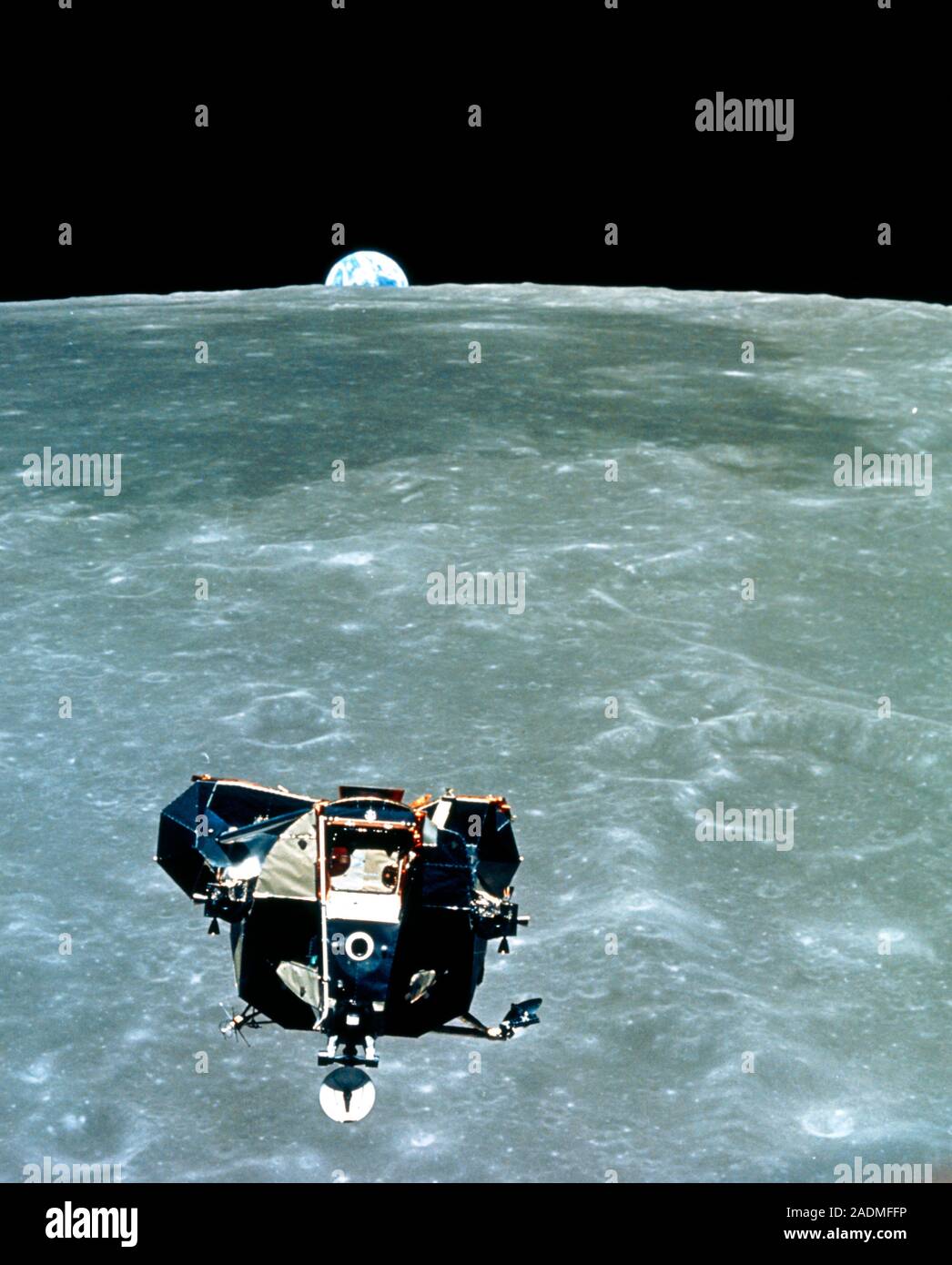 The Apollo 11 Lunar Module ascent stage, with astronauts Neil Armstrong ...