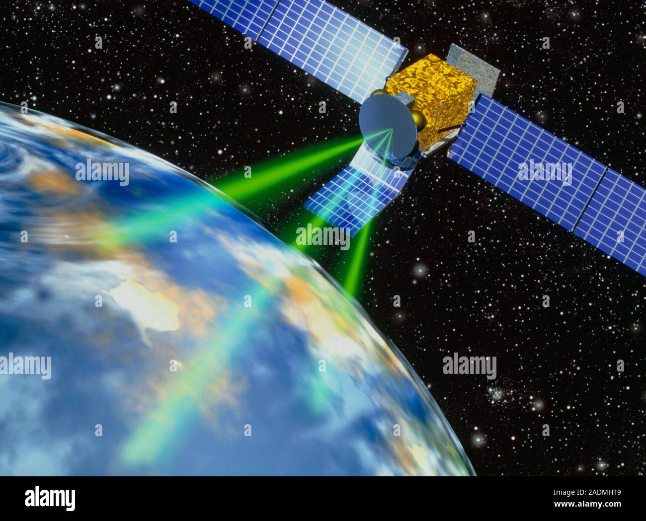 Communications satellite. Computer illustration of a communications ...