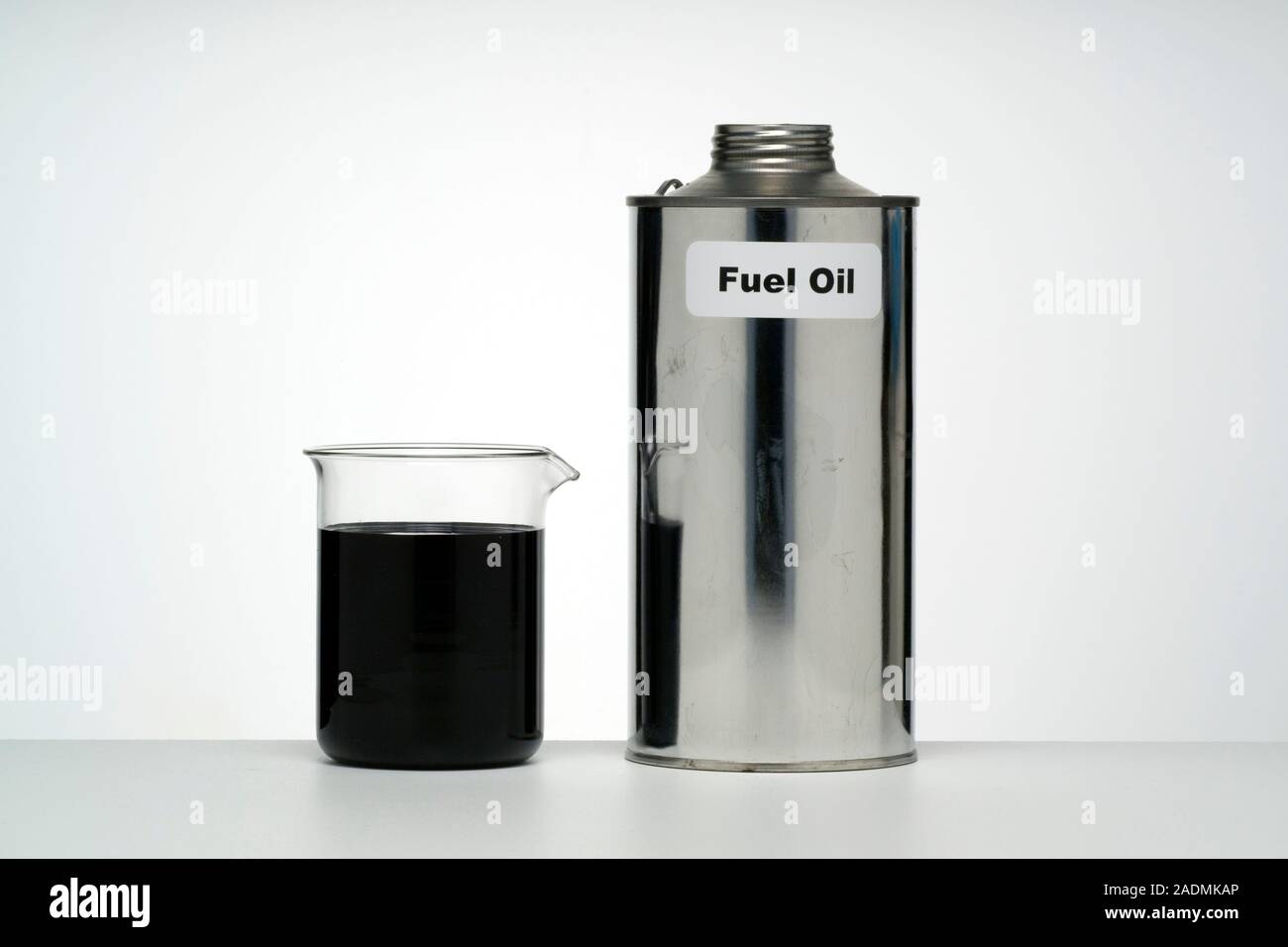 Fuel oil in a beaker. Fuel oil is a product of the refining of crude
