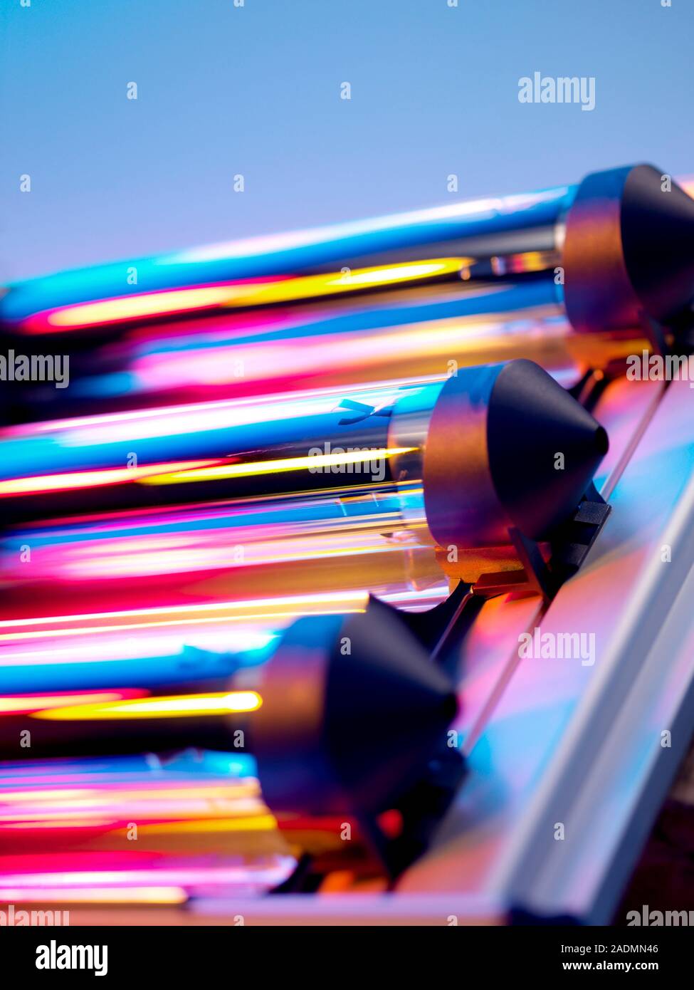 Evacuated glass solar tubes (EGT) in a passive solar water heating