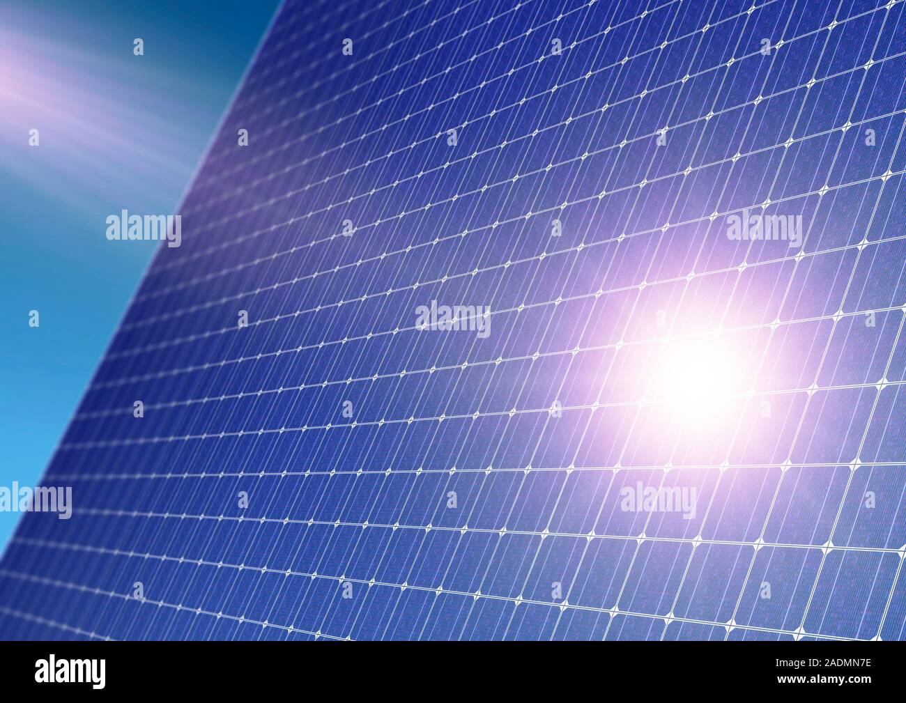 Solar panel. Also known as a photovoltaic system, this solar panel is a ...