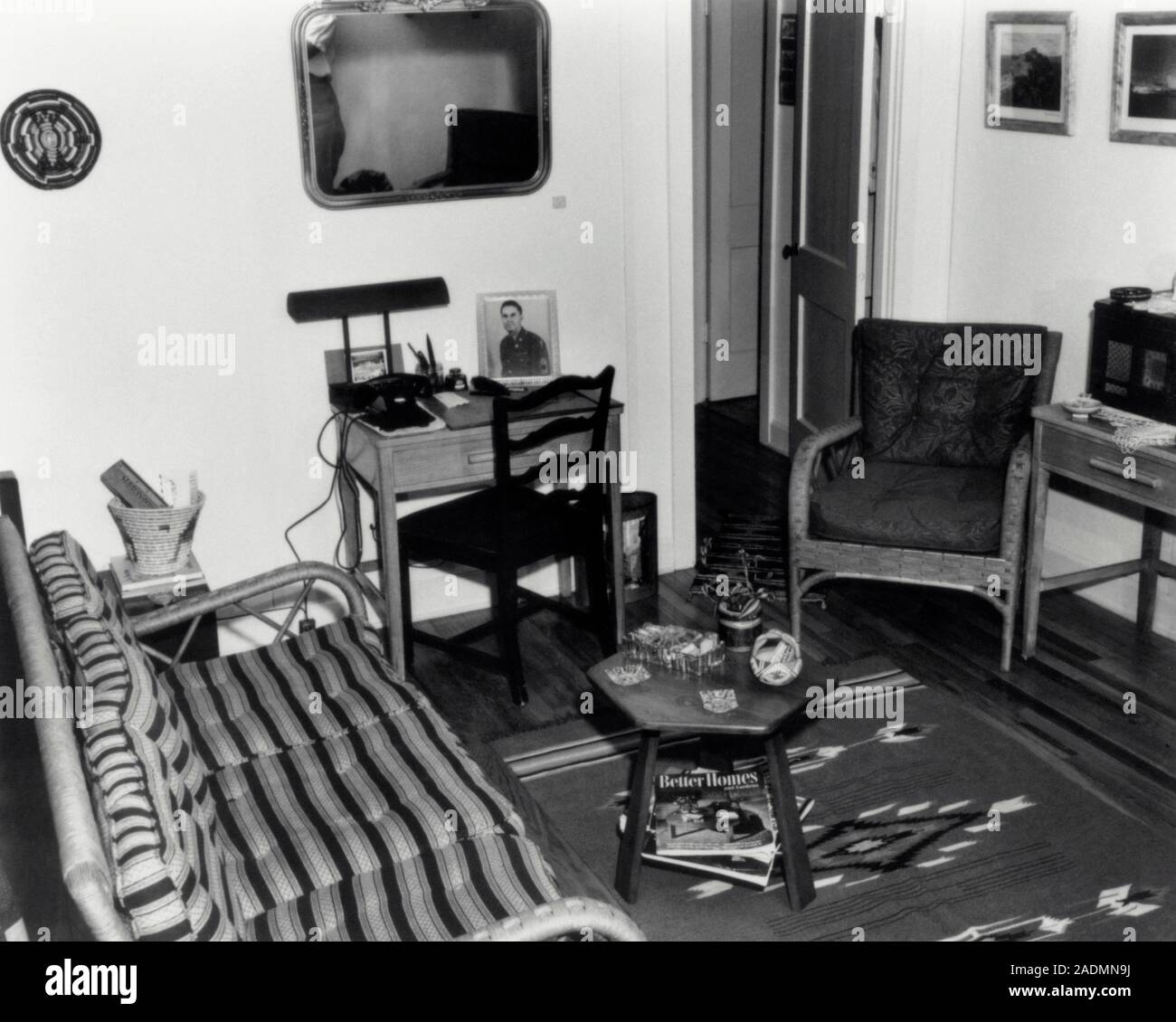 Housing at Los Alamos during World War 2. Interior of a typical house built at the Los Alamos