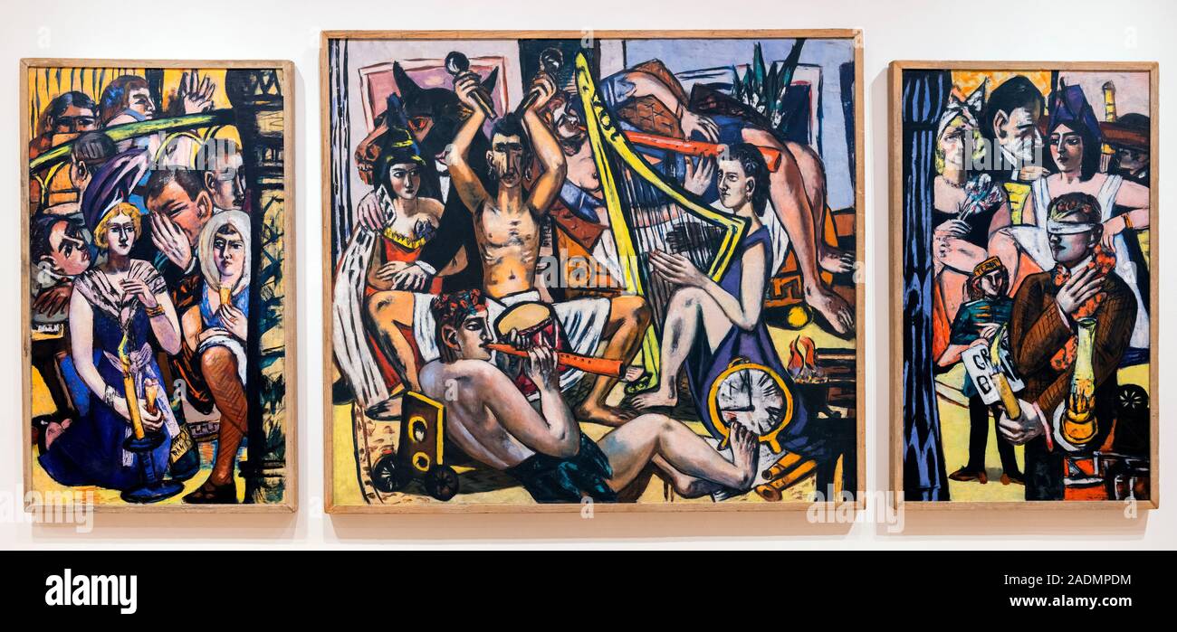 “Blind Man's Buff”, a triptych by Max Beckmann (1884-1950), oil on canvas, 1945 Stock Photo