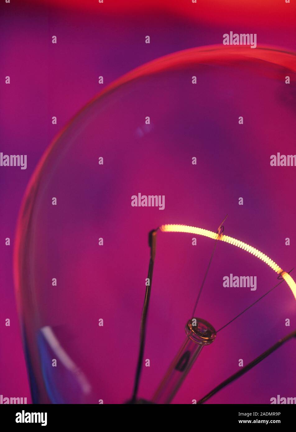 Light bulb. Electric current passing through the tungsten filament