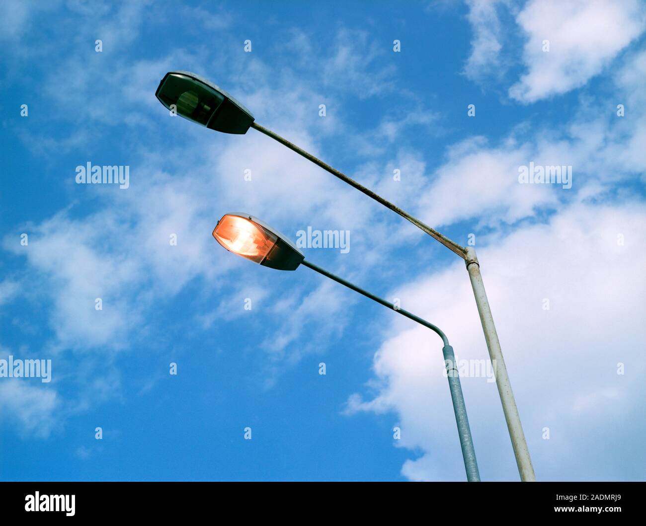 Street lighting. These are high pressure sodium lamps. They emit has a