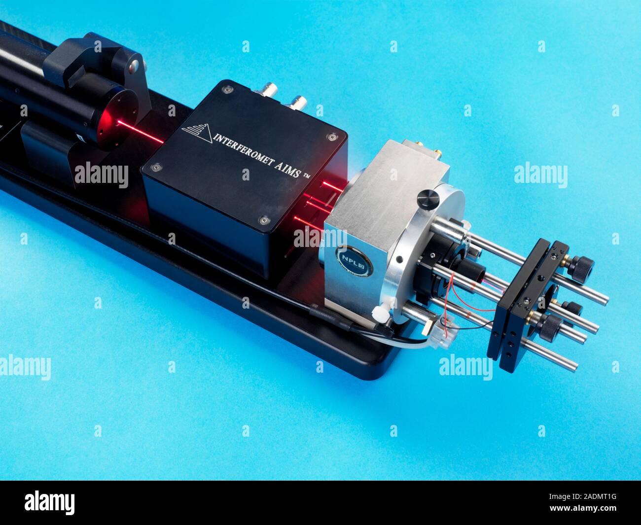 Laser interferometer research. This laser interferometer is analysing a