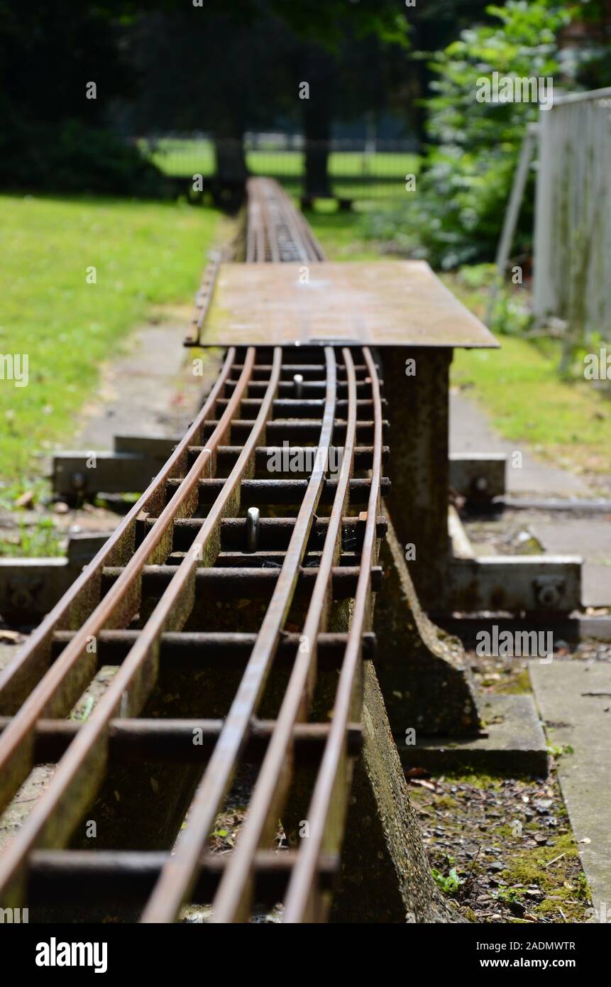 narrow gauge railway, small steam train Stock Photo