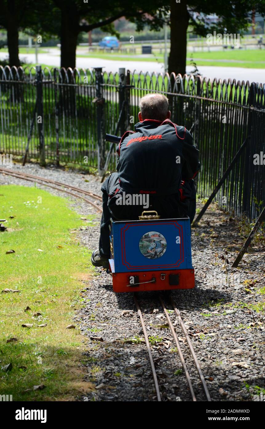 narrow gauge railway, small steam train Stock Photo