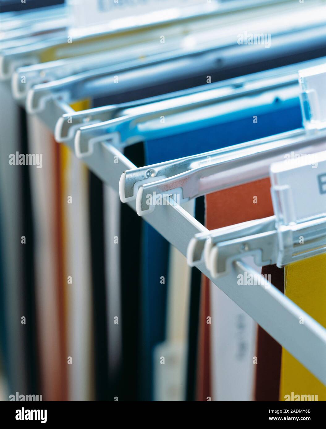 Office files in a filing cabinet draw Stock Photo - Alamy