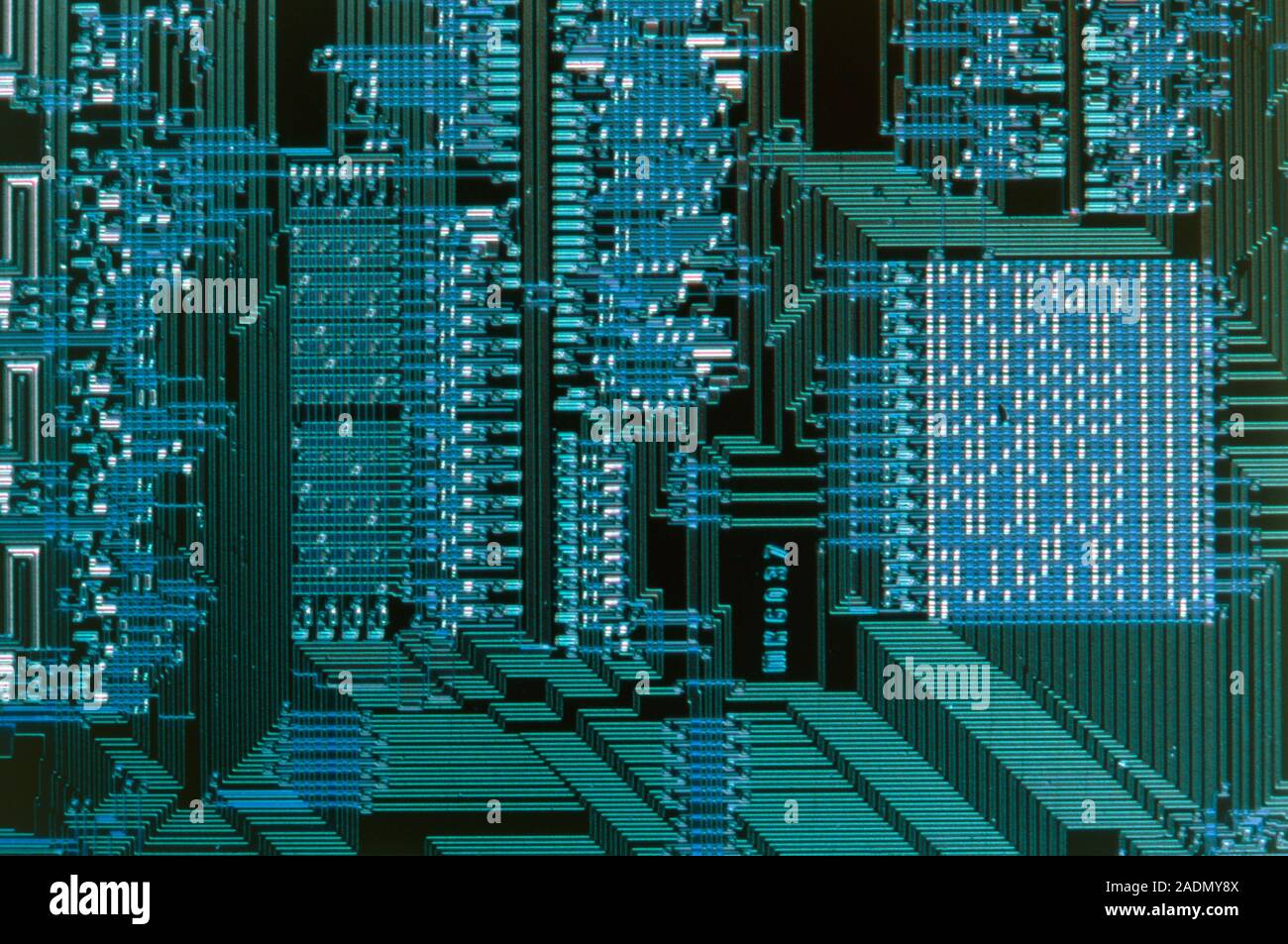Light micrograph of part of an unidentified inte- grated circuit ...