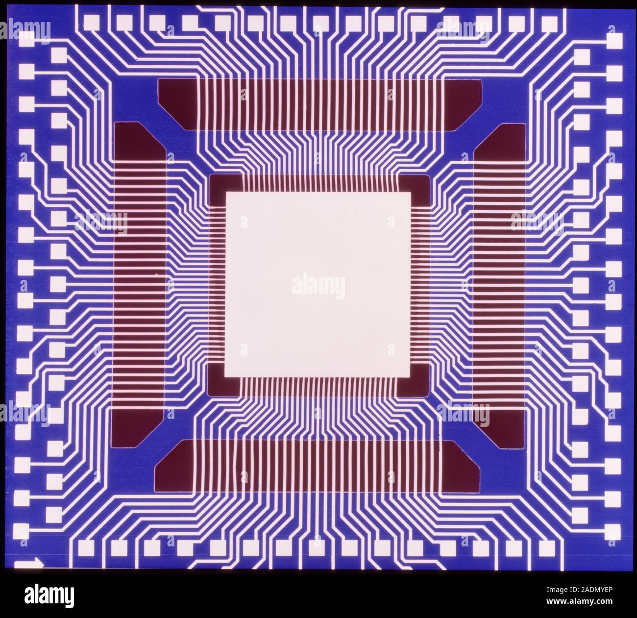 Hybrid integrated circuit. Computer artwork of a hybrid integrated