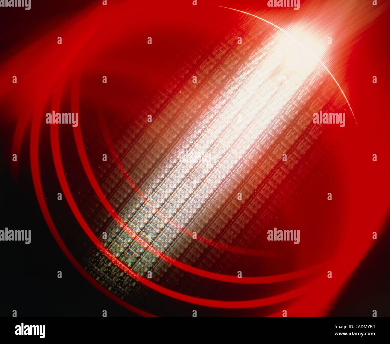 Semiconductor wafer. Multiple exposure image of a semiconductor wafer ...