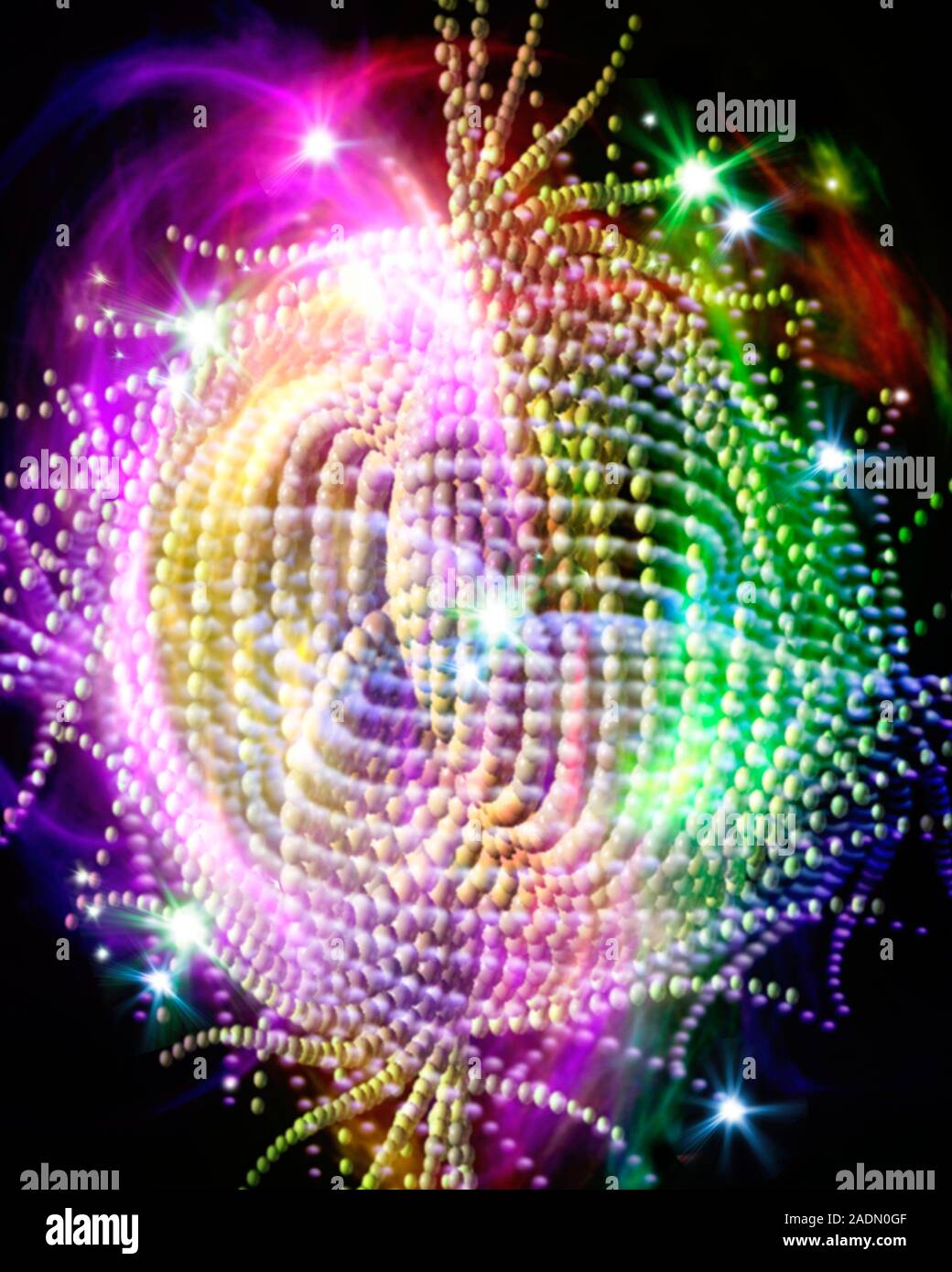 Computer virus replication. Conceptual computer artwork of a computer