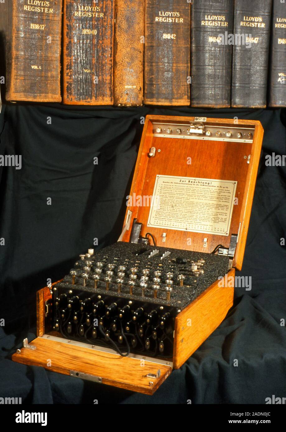 Enigma machine. Enigma encryption machine used by the Germans in World ...
