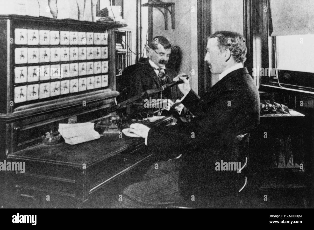 Hollerith tabulator. View of a Hollerith tabulator in use in the 1890s ...