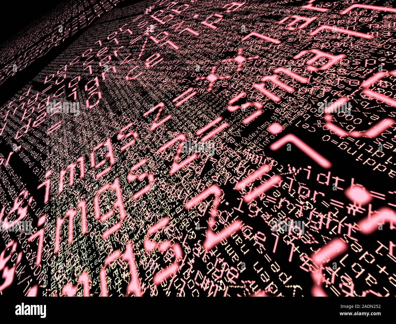 Internet computer code. Lines of Hypertext Markup Language (HTML), the language used by programmers to develop web sites. HTML code is written in text Stock Photo