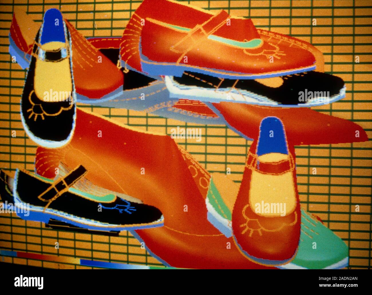 Selection of shoes designed by computeraided design (CAD) techniques