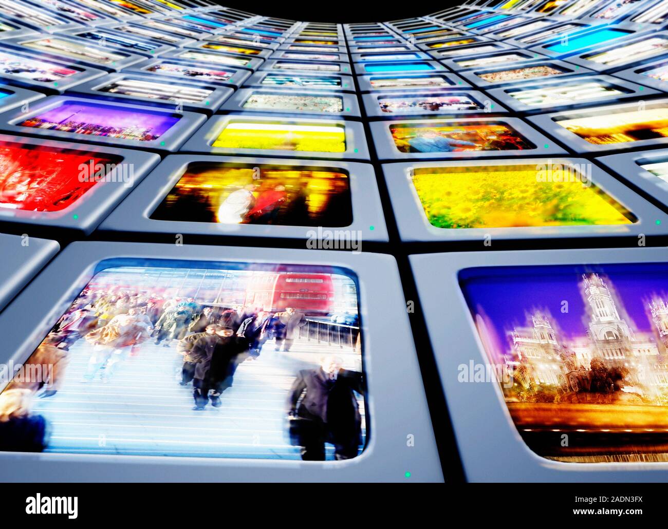 Televisions. Computer artwork of a stack of televisions Stock Photo - Alamy