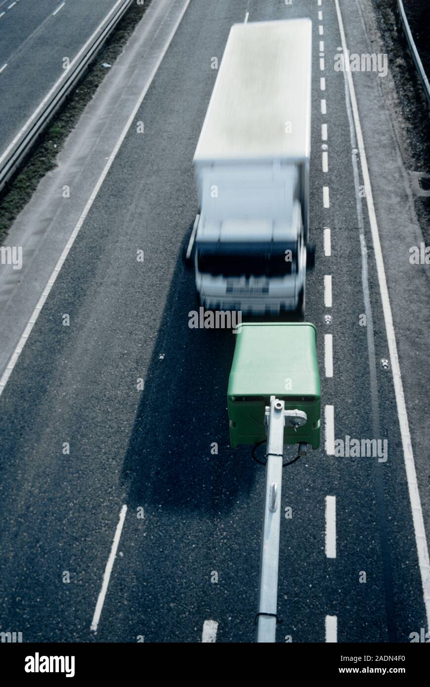 Traffic camera on the A47 motorway, near Norwich, England Stock Photo