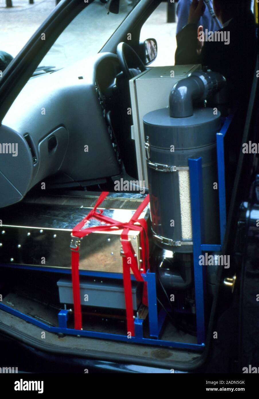 Fuel cell taxi. View of a hydrogen fuel cell in Europe's first hydrogen