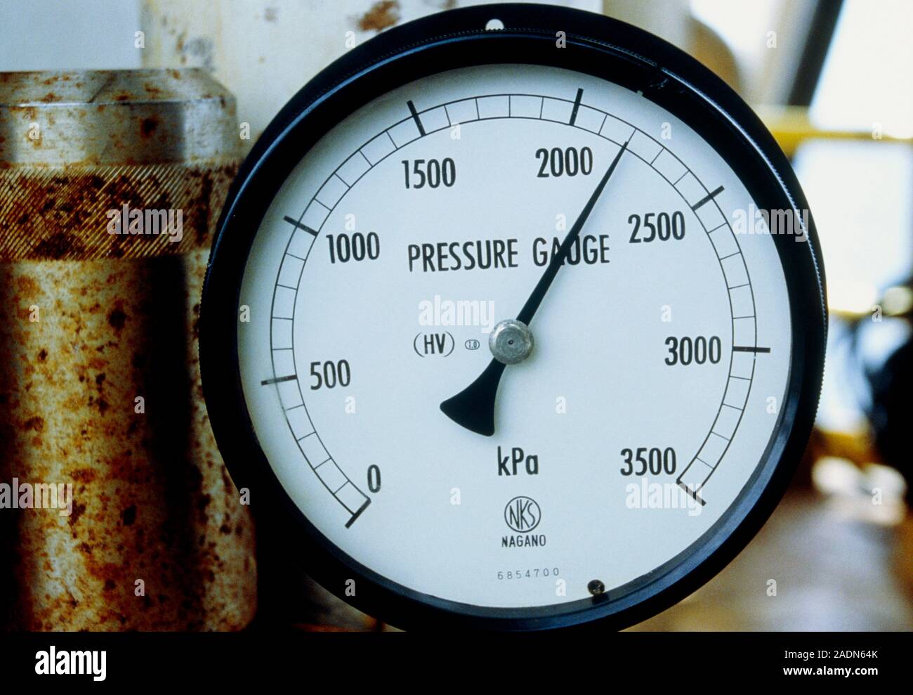 Pressure gauge on board an oil tanker ship Stock Photo Alamy