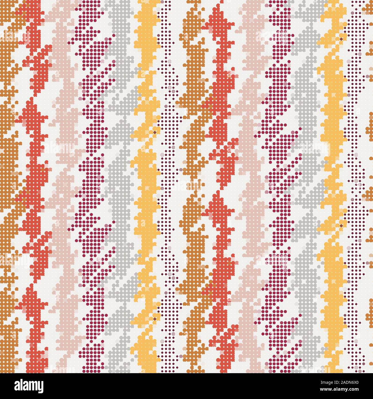 Scribbled vertical stripes warm halftone on cream Stock Vector