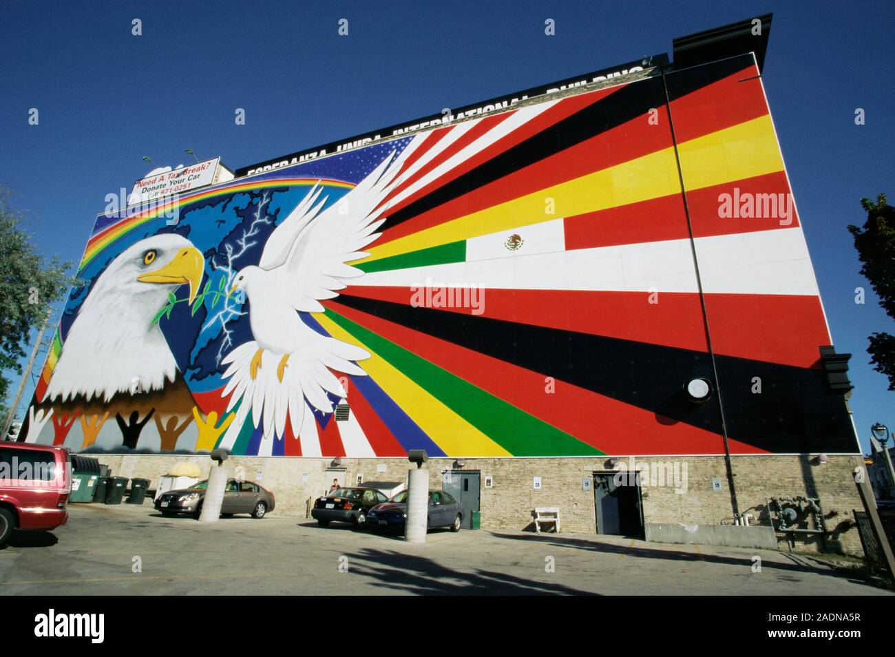 Wall painting. Mural painted on the side of a building. This is the ...