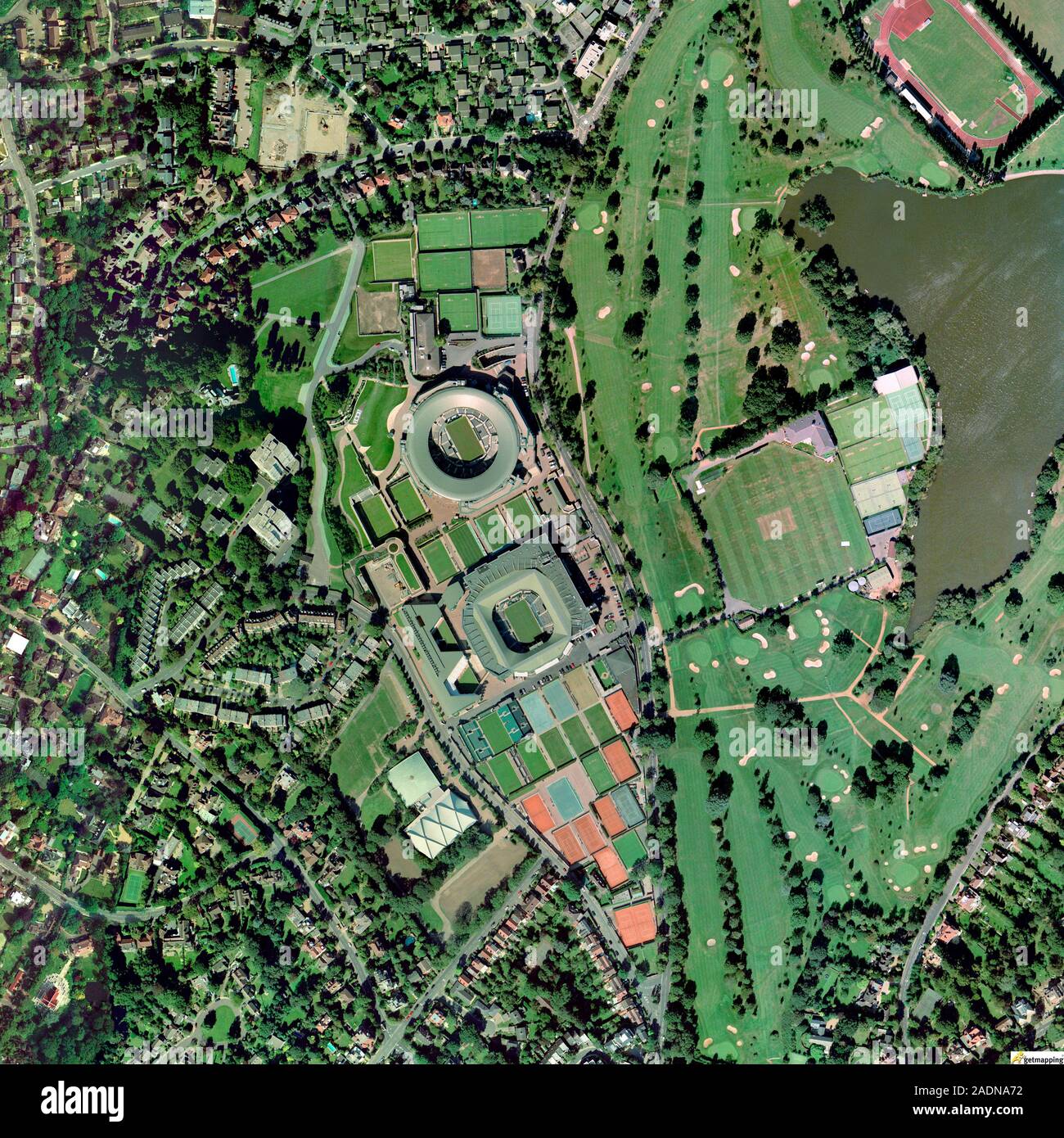 First Wimbledon Wimbledon tennis complex, aerial photograph. This complex is host to ...