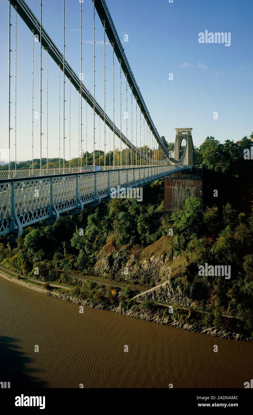 View of the Clifton suspension bridge, Bristol, designed and built by ...