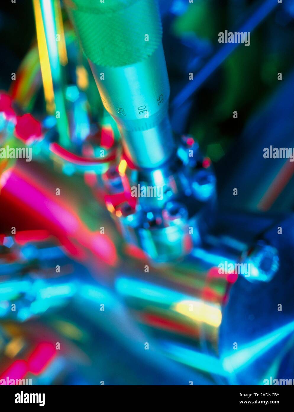 Mass spectrometer. Closeup of part of a mass spectrometer. Mass