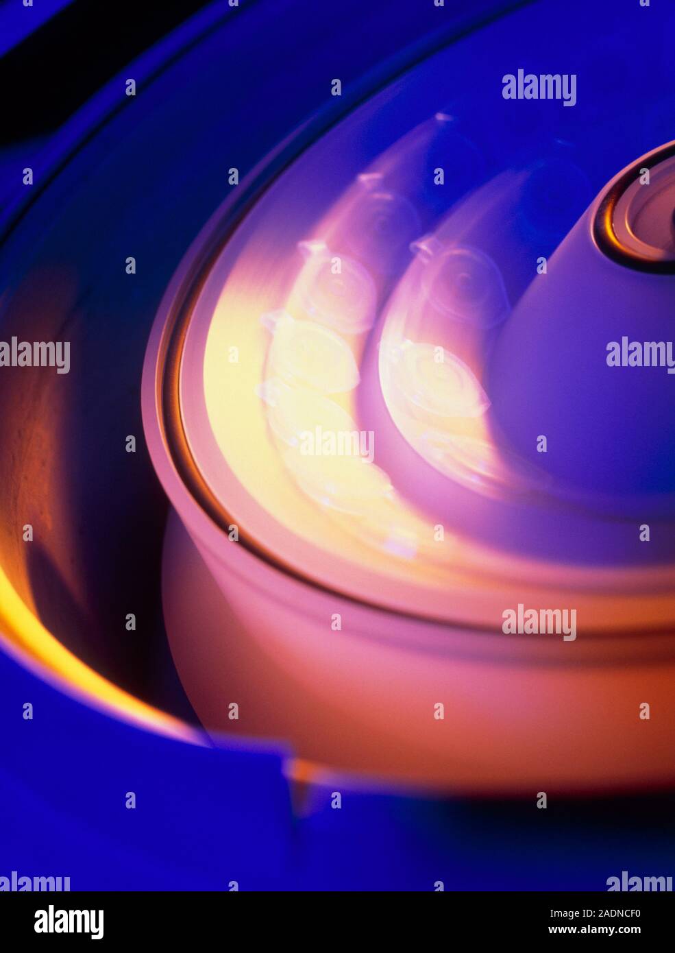 Centrifuge. View of a centrifuge in operation. Centrifuges separate