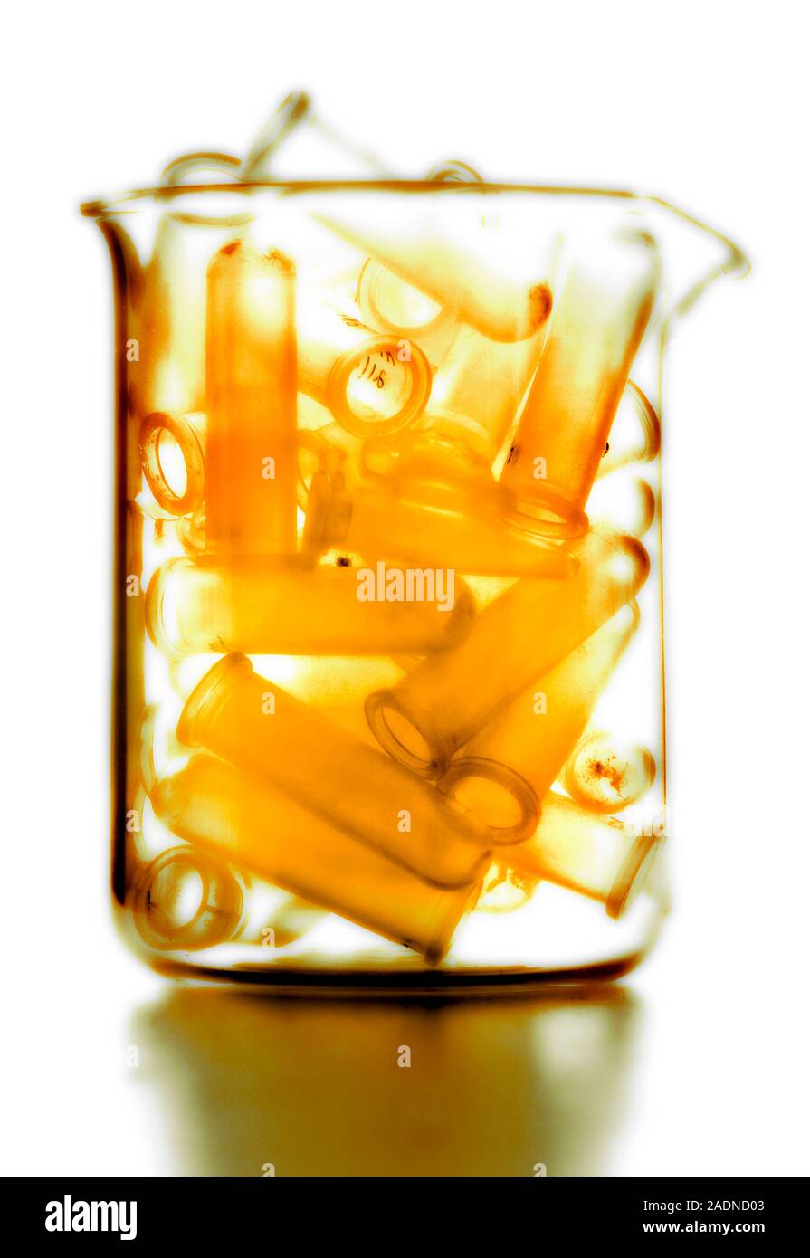 Eppendorf tubes in a glass beaker Stock Photo Alamy