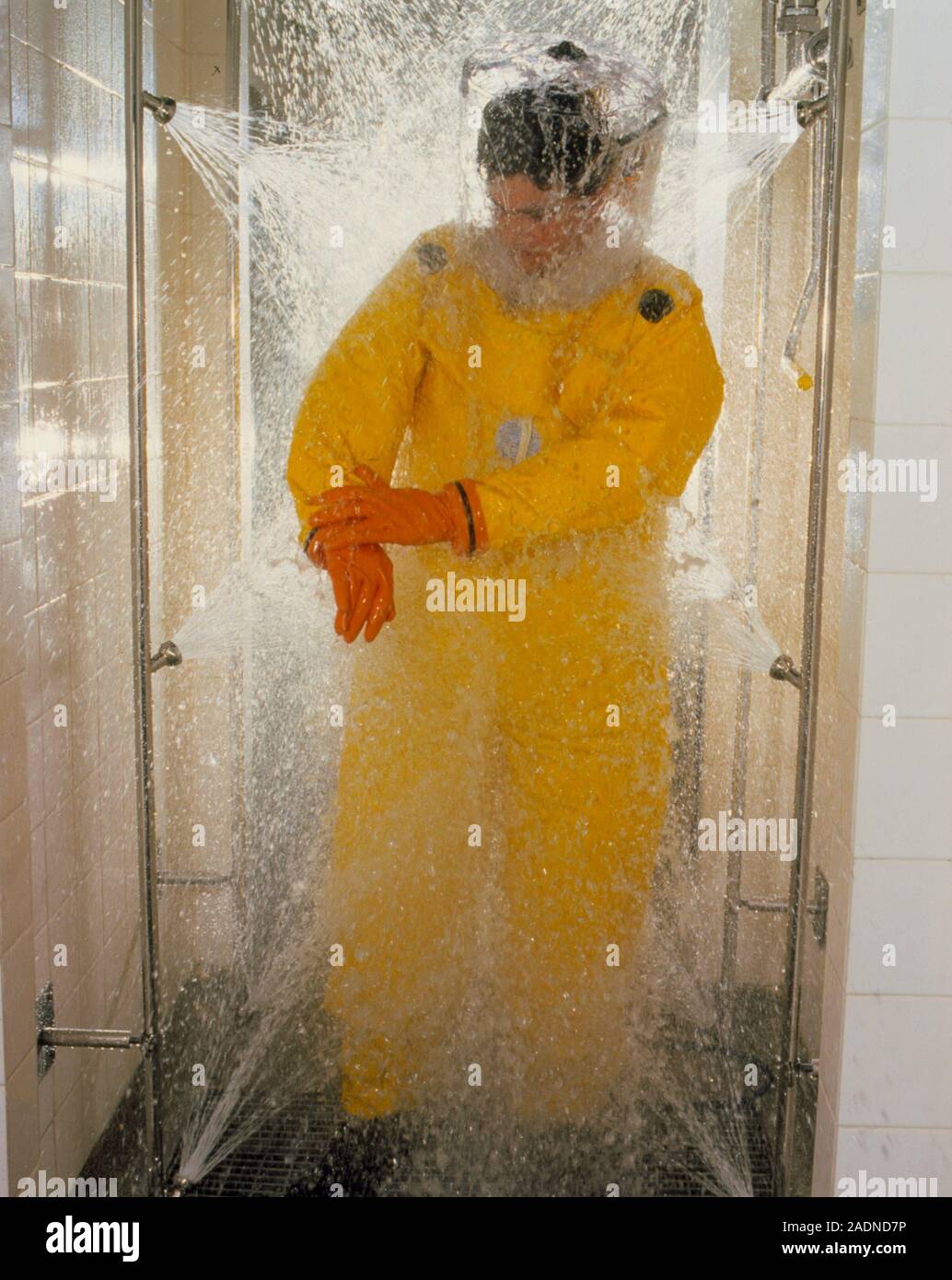 Box Shower Isolation Precautionary shower for drug worker. An operator leaving a ...