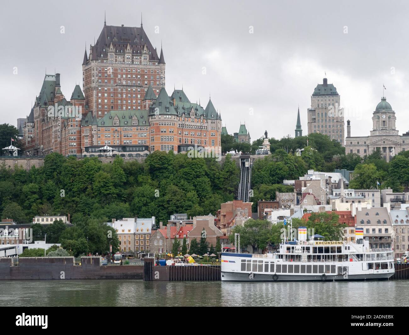View of Quebec City from the St Lawrence River Stock Photo