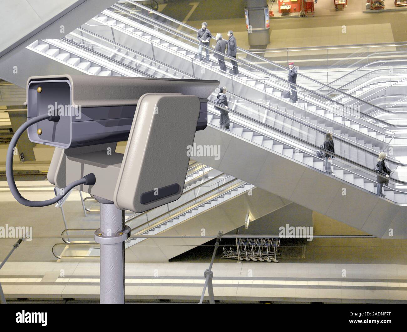 Surveillance camera. Computer artwork of a closed-circuit television ...