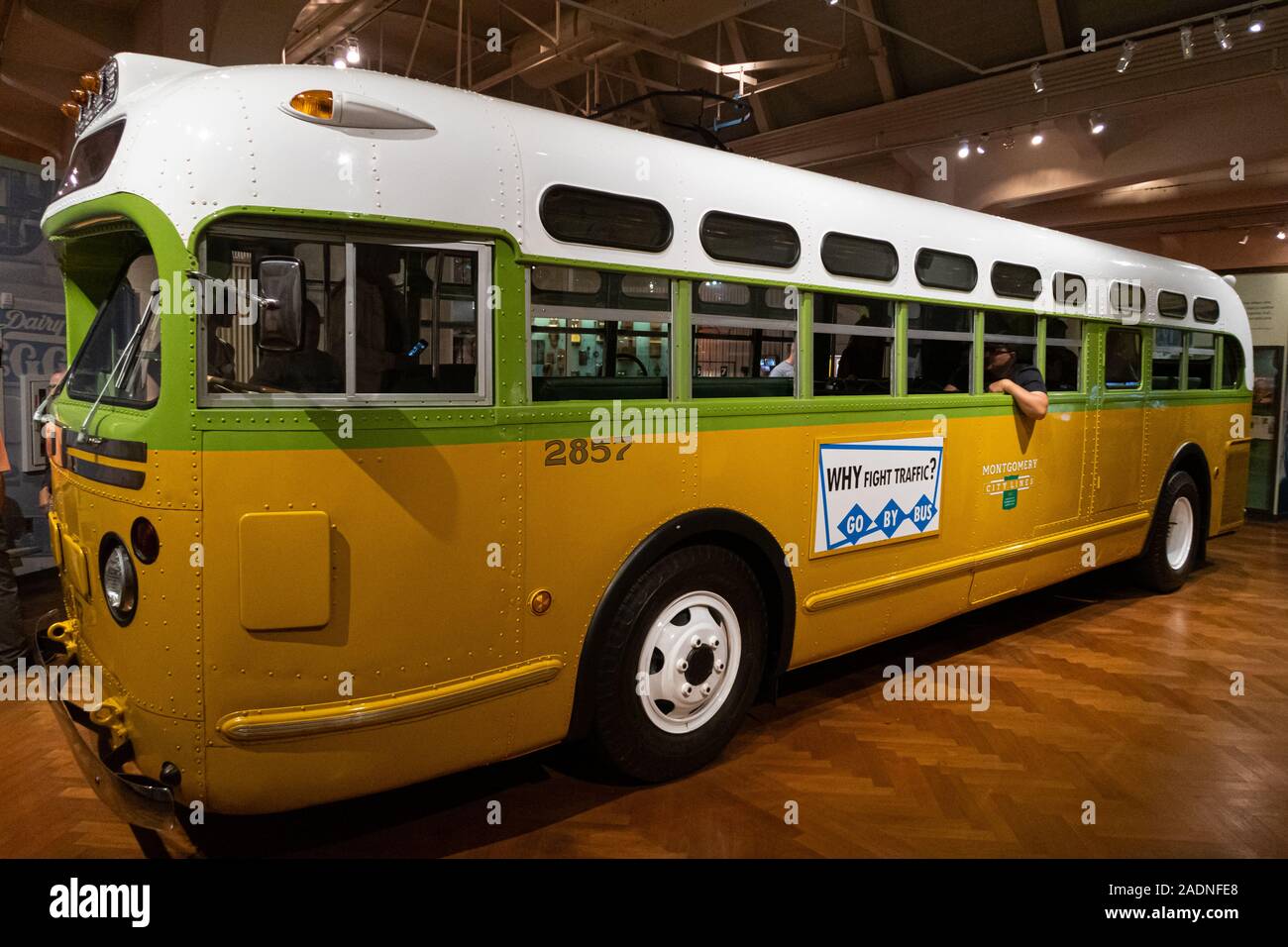 DETROIT,USA - AUGUST 6,2018: Henry Ford Museum. The bus on which Rosa Parks refused to give up her seat sparking the Montgomery Bus Boycott, a U.S. ci Stock Photo
