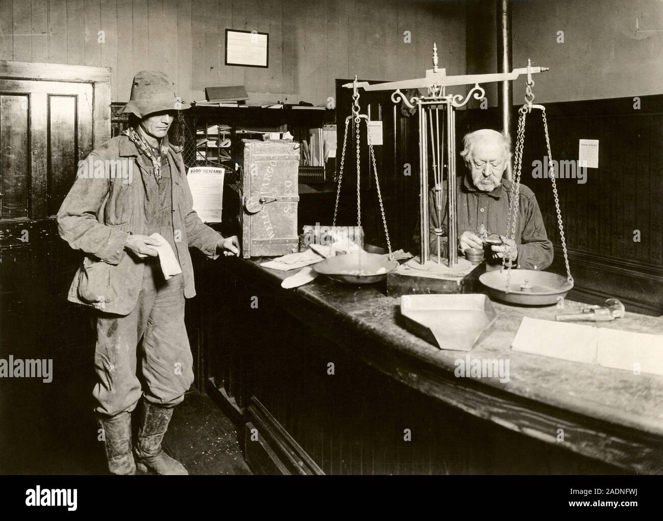 Gold Rush. Offices of the WellsFargo Company during the California