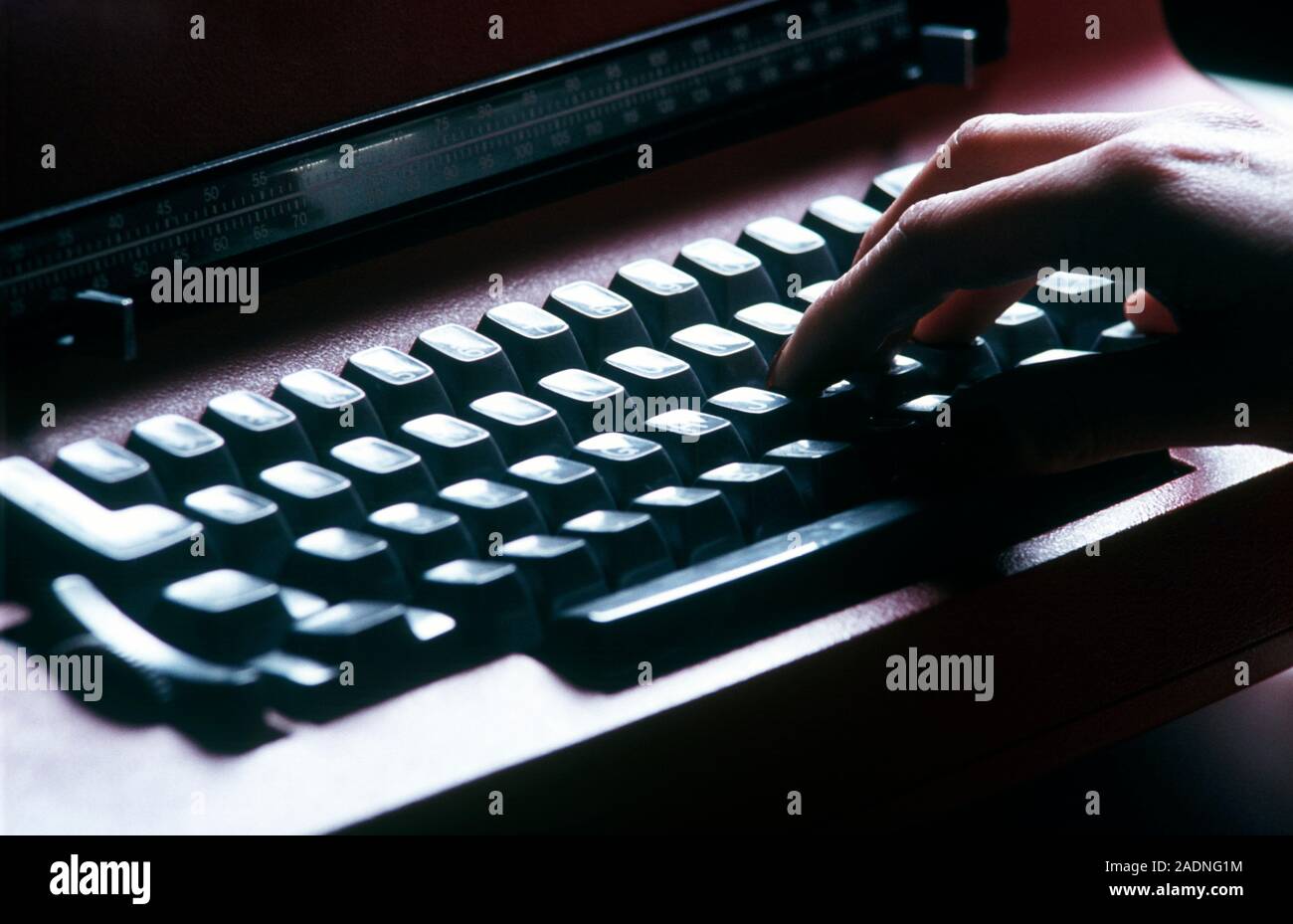 Typewriter. Person typing on a typewriter Stock Photo Alamy