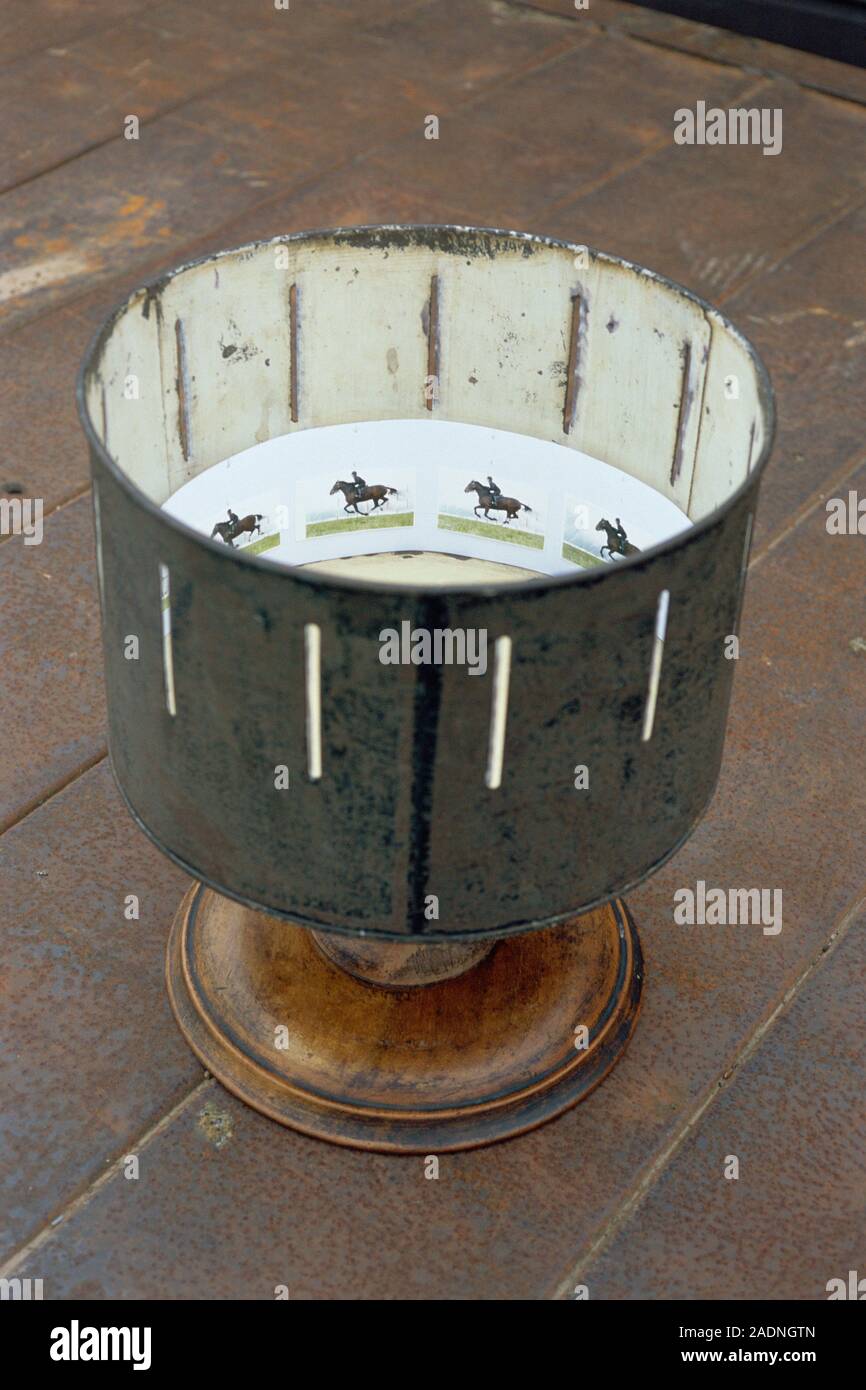 Zoetrope. Invented by an unknown Chinese inventor in 180, it is credited to William  George Horner in 1834. This nineteenth century novelty item was a Stock  Photo - Alamy